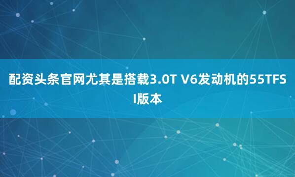 配资头条官网尤其是搭载3.0T V6发动机的55TFSI版本